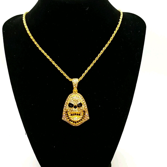 Mans Sull Necklace. Nice hiphop style. - Picture 1 of 3